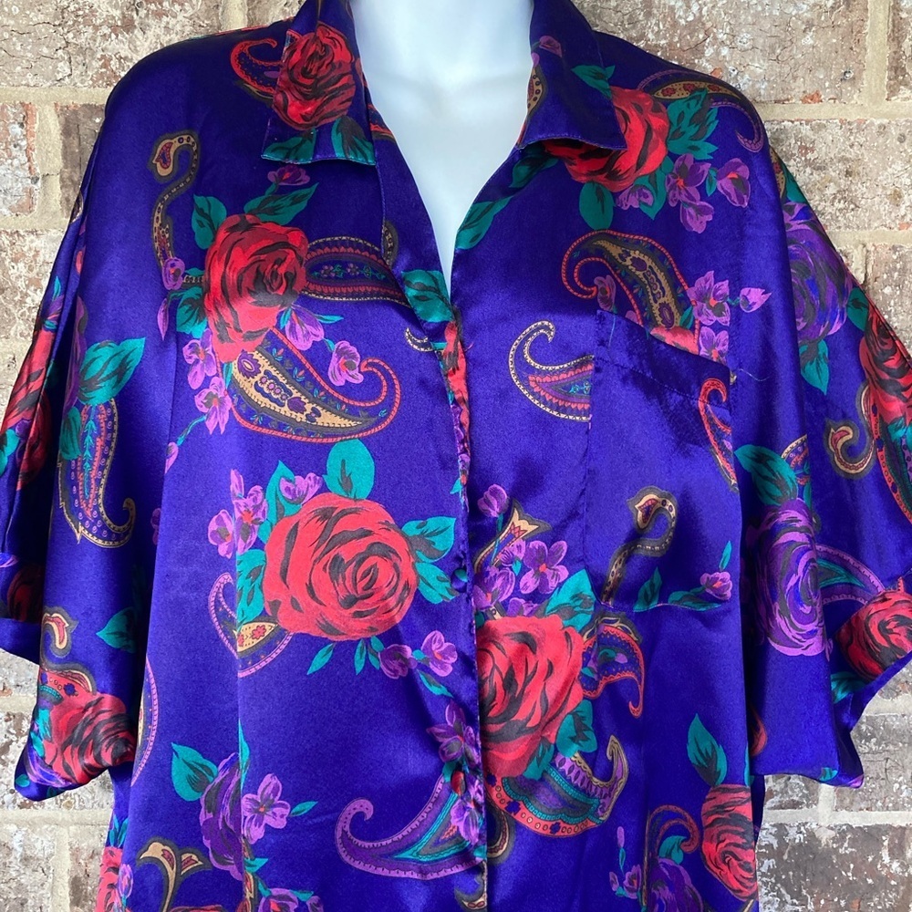 Vintage Intimate Pleasures Night Robe Hollywood Glam 14/16 Polyester Ornate - Picture 4 of 8